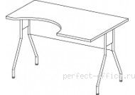 Стол угловой на мет. каркасе прав. 125 PRC 103R met - Мебель Practic / Практик 