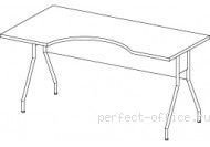 Стол угловой на мет. каркасе лев. 150 PRC 102L met - Мебель Practic / Практик 
