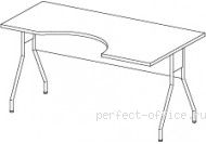 Стол угловой на мет. каркасе прав. 150 PRC 102R met - Мебель Practic / Практик 