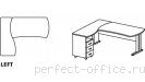 Угловое рабочее место с тумбой 3 ящика на L-образном каркасе B 187