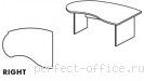 Асимметричный стол с брифинг-зоной на панельном каркасе BR06 0113