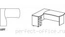Угловое рабочее место с тумбой 3 ящика на панельном каркасе BR05 0210