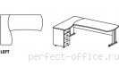 Угловое рабочее место с тумбой 3 ящика на L-образном каркасе B 193