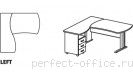 Угловое рабочее место с тумбой 3 ящика на L-образном каркасе B 199
