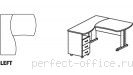 Угловое рабочее место с тумбой 3 ящика на L-образном каркасе B 175