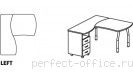 Угловое рабочее место с тумбой 3 ящика на А-образном каркасе B 176