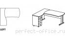 Угловое рабочее место с тумбой 3 ящика на L-образном каркасе B 181