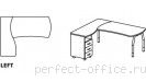 Угловое рабочее место с тумбой 3 ящика на А-образном каркасе B 188