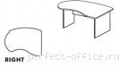 Асимметричный стол с брифинг-зоной на панельном каркасе BR06 0111
