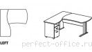 Угловое рабочее место с тумбой ящик и файл-бокс на L-образном каркасе BR05 3208