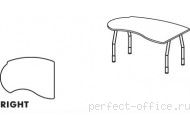 Асимметричный стол с брифинг-зоной на А-образном каркасе BR06 1011 - Мебель Berlin / Берлин