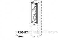 Дверь стеклянная для комбинированного шкафа ДШД16 08R - Кабинет Tango-Lux / Танго, Танго-люкс