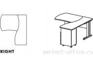Угловое рабочее место с тумбой 3 ящика на L-образном каркасе B 172 - Мебель Berlin / Берлин