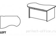 Асимметричный стол на панельном каркасе BR04 0212 - Мебель Berlin / Берлин