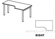 Стол на H-образном металлическом каркасе правый ER05 0911 - Мебель Ergo / Эрго