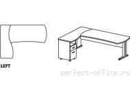 Угловое рабочее место с тумбой ящик и файл-бокс на L-образном каркасе BR05 3214 - Мебель Berlin / Берлин