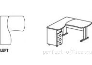 Угловое рабочее место с тумбой 3 ящика на L-образном каркасе B 175 - Мебель Berlin / Берлин