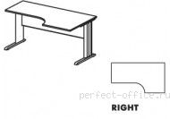 Стол на L-образном металлическом каркасе правый EM123-R - Мебель Ergo / Эрго