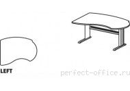 Асимметричный стол с брифинг-зоной на L-образном каркасе BR06 1212 - Мебель Berlin / Берлин