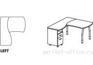 Угловое рабочее место с тумбой ящик и файл-бокс на А-образном каркасе BR05 3006 - Мебель Berlin / Берлин