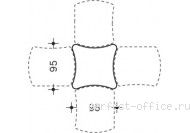 Столешница соединительного элемента для симметричных столов 850 340374 - Мебель Berlin / Берлин
