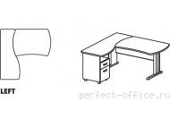 Угловое рабочее место с тумбой ящик и файл-бокс на L-образном каркасе BR05 3208 - Мебель Berlin / Берлин