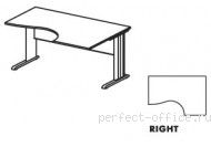 Стол на L-образном металлическом каркасе правый EM127-R - Мебель Ergo / Эрго