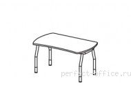 Симметричный стол на А-образном металлическом каркасе B 156 - Мебель Berlin / Берлин