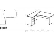 Угловое рабочее место с тумбой ящик и файл-бокс на панельном каркасе BR05 2110 - Мебель Berlin / Берлин