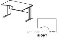 Стол на L-образном металлическом каркасе правый EM125-R - Мебель Ergo / Эрго