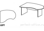 Асимметричный стол с брифинг-зоной на панельном каркасе BR06 0114 - Мебель Berlin / Берлин