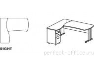 Угловое рабочее место с тумбой ящик и файл-бокс на L-образном каркасе BR05 3210 - Мебель Berlin / Берлин
