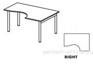 Стол на H-образном металлическом каркасе правый ER06 0911 - Мебель Ergo / Эрго