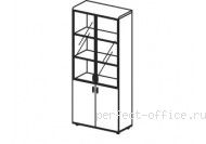 Шкаф 5 уровня со стеклянными и глухими дверьми PR81 0503 - Кабинет Prestige wenge / Престиж венге