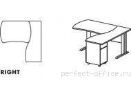 Угловое рабочее место с тумбой 3 ящика на L-образном каркасе B 196 - Мебель Berlin / Берлин