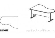 Асимметричный стол на L-образном каркасе B 108 - Мебель Berlin / Берлин