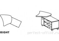 Приставной элемент с тумбой FD303 - Кабинет Boston / Бостон