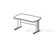 Симметричный стол на L-образном металлическом каркасе B 155 - Мебель Berlin / Берлин
