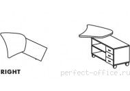 Приставной элемент с тумбой FD302 - Кабинет Boston / Бостон