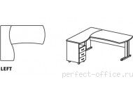 Угловое рабочее место с тумбой 3 ящика на L-образном каркасе B 187 - Мебель Berlin / Берлин