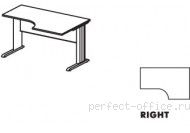 Стол на L-образном металлическом каркасе правый EM121-R - Мебель Ergo / Эрго