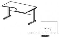 Стол на L-образном металлическом каркасе правый ER06 1311-R - Мебель Ergo / Эрго