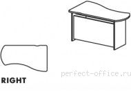 Асимметричный стол на панельном каркасе BR04 0209 - Мебель Berlin / Берлин