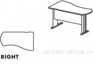 Асимметричный стол на L-образном каркасе B 114 - Мебель Berlin / Берлин