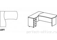 Угловое рабочее место с тумбой 3 ящика на панельном каркасе BR05 0210 - Мебель Berlin / Берлин