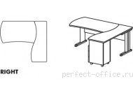 Угловое рабочее место с тумбой 3 ящика на L-образном каркасе B 178 - Мебель Berlin / Берлин