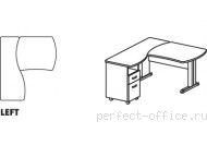 Угловое рабочее место с тумбой ящик и файл-бокс на L-образном каркасе BR05 3206 - Мебель Berlin / Берлин