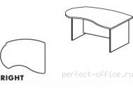Асимметричный стол с брифинг-зоной на панельном каркасе BR06 0211 - Мебель Berlin / Берлин