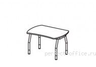 Симметричный стол на А-образном металлическом каркасе B 165 - Мебель Berlin / Берлин