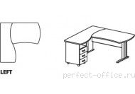 Угловое рабочее место с тумбой 3 ящика на L-образном каркасе B 199 - Мебель Berlin / Берлин